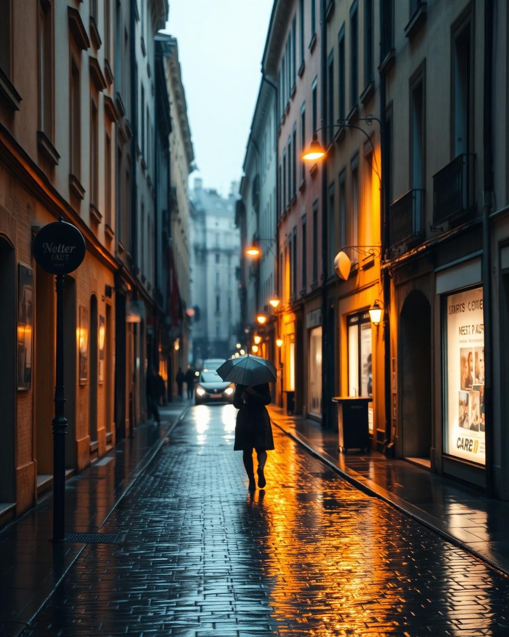 Rainy street scene