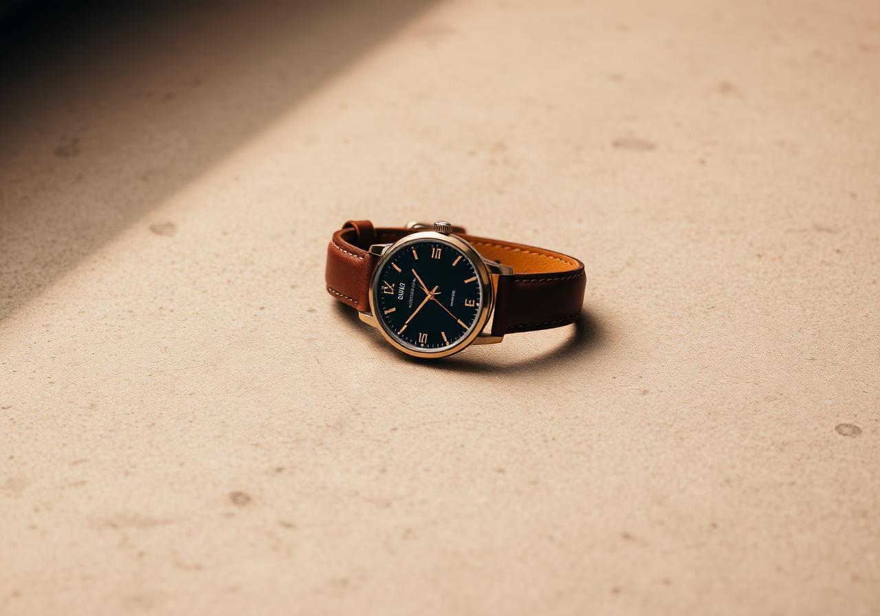 Leather watch product shot