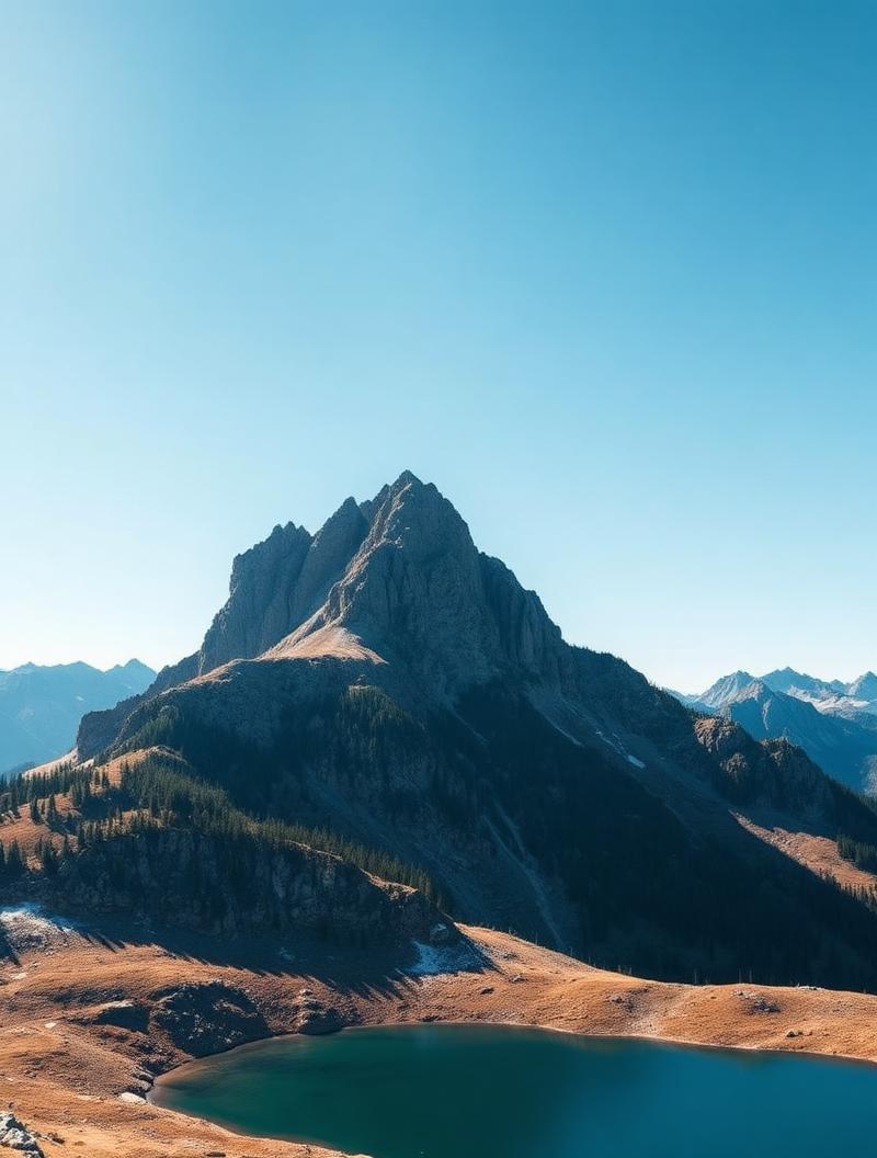 Szczyt Tatr nad alpejskim jeziorem